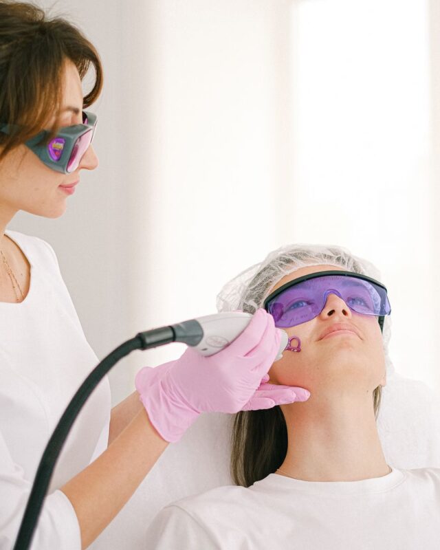 Electrolysis vs laser hair removal compared during a clinic facial treatment session